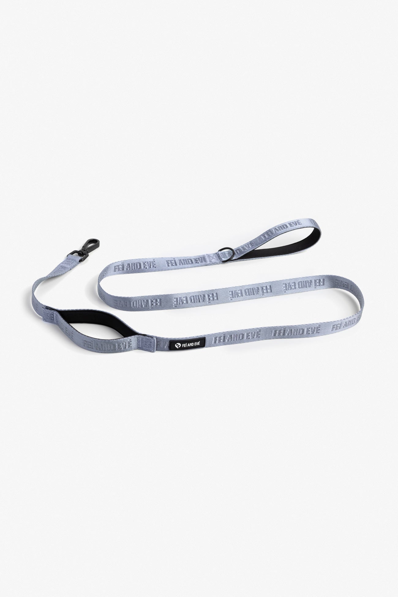 Dusk Blue Classic Double Handle Leash dog leash with black accents on a white background