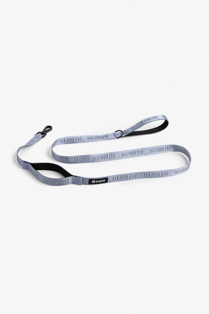 Dusk Blue Classic Double Handle Leash dog leash with black accents on a white background