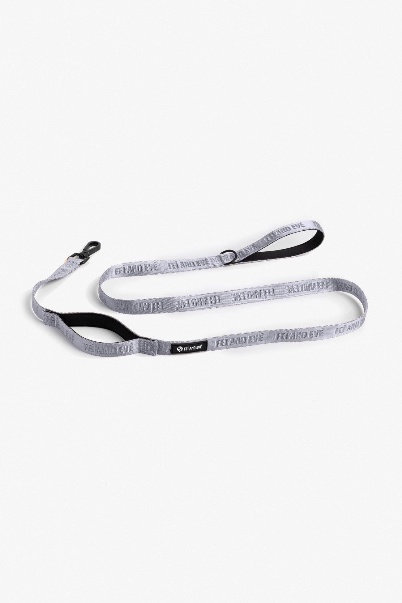 Twilight Gray Classic Double Handle Leash dog leash with black accents on a white background