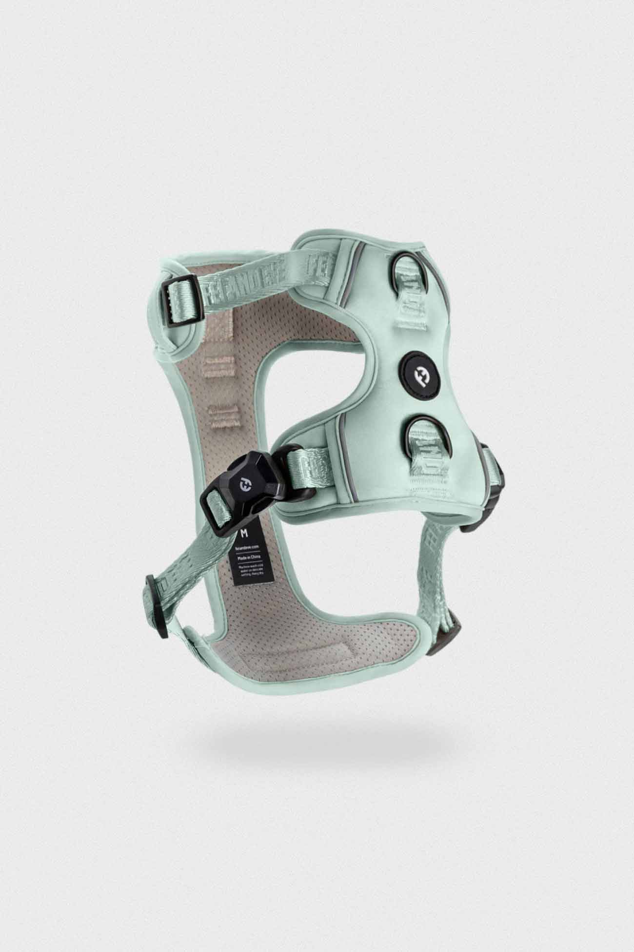 Glacier Green Cloud Harness with MagEase Buckles in size Medium for dogs floating on a white background.