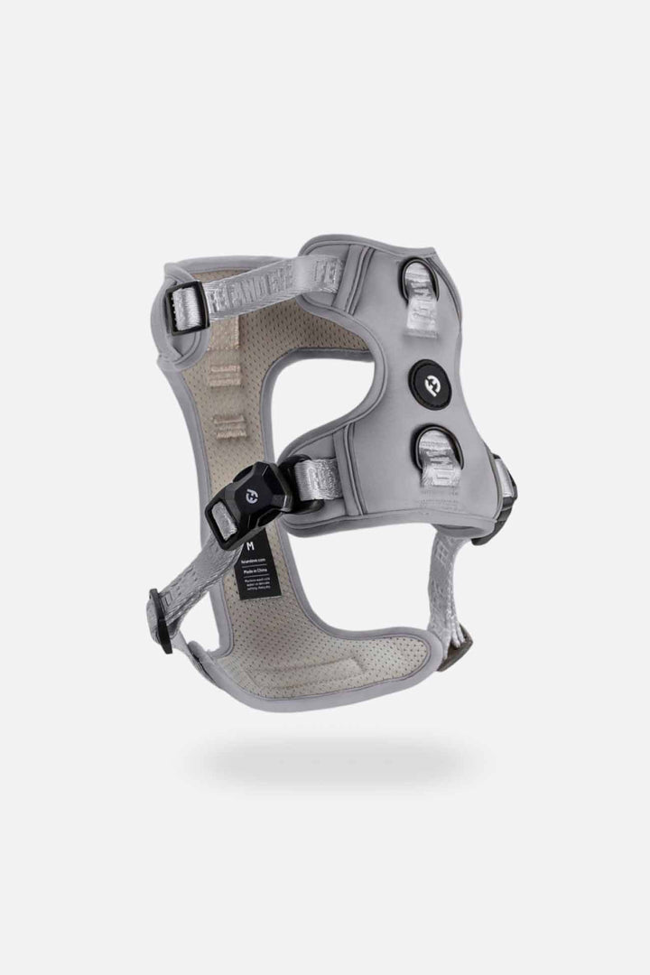 Twilight Gray Cloud Harness with MagEase Buckles in size Medium for dogs floating on a white background.