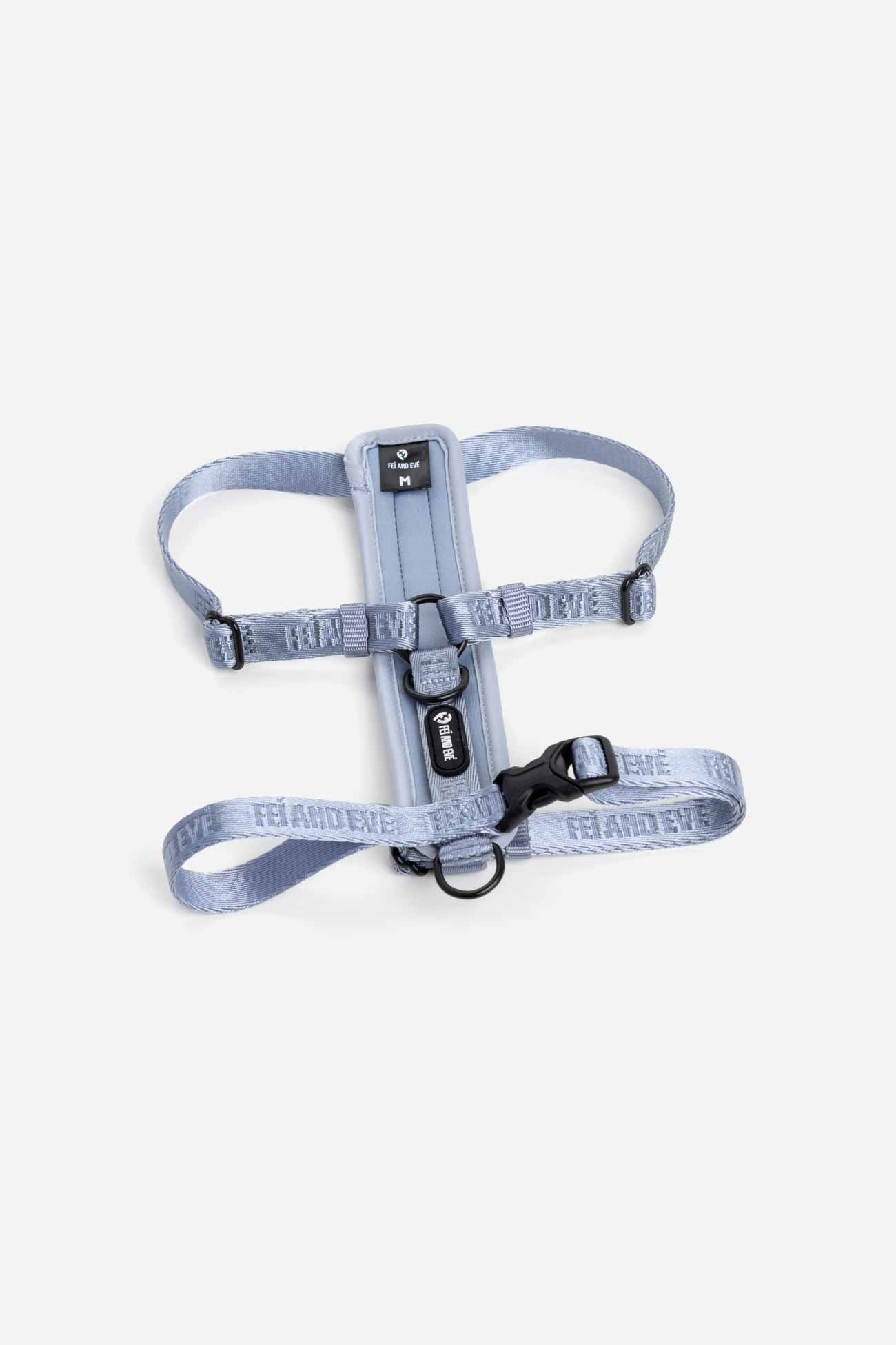 Dusk Blue Moxie Harness with Traditional Buckles in size Medium for dogs on a white background.