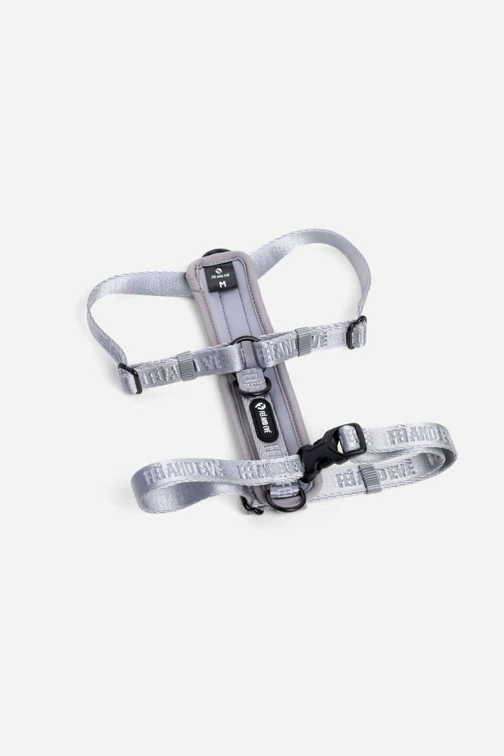 Twilight Gray Moxie Harness with Traditional Buckles in size Medium for dogs on a white background.